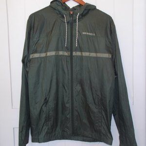 Merrell Lightweight Hooded Full Zip Rain Jacket Windbreaker Men's Size L